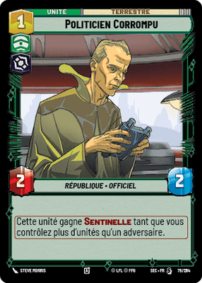 Politicien Corrompu - carte Star Wars Unlimited