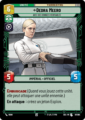 Dedra Meero - carte Star Wars Unlimited