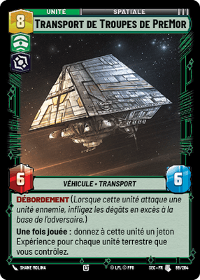 Transport de Troupes de PreMor - carte Star Wars Unlimited