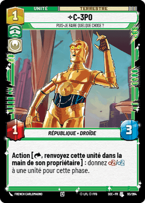 C-3PO - carte Star Wars Unlimited