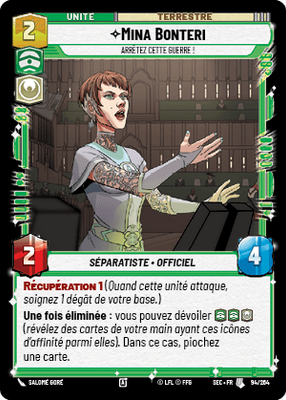 Mina Bonteri - carte Star Wars Unlimited