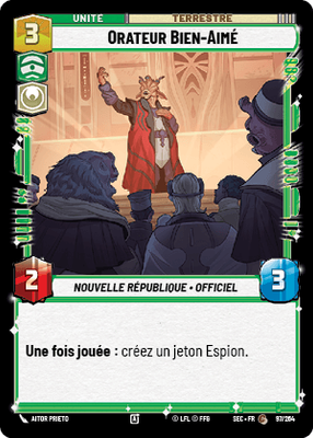 Orateur Bien-Aimé - carte Star Wars Unlimited