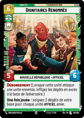 Dignitaires Renommés - carte Star Wars Unlimited
