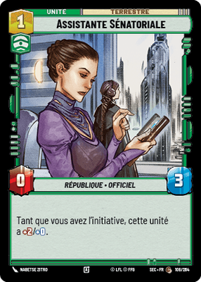 Assistante Sénatoriale - carte Star Wars Unlimited
