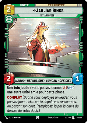 Jar Jar Binks - carte Star Wars Unlimited