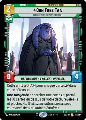 Orn Free Taa - carte Star Wars Unlimited
