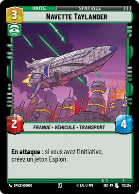 Navette Taylander - carte Star Wars Unlimited