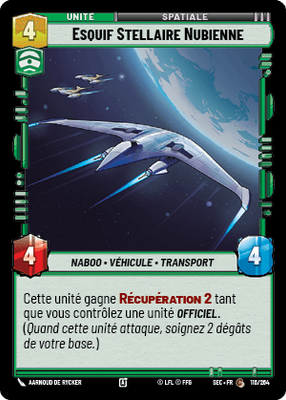 Esquif Stellaire Nubienne - carte Star Wars Unlimited