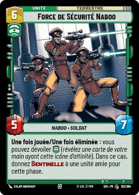 Force de Sécurité Naboo - carte Star Wars Unlimited