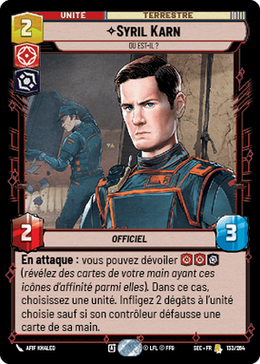 Syril Karn - carte Star Wars Unlimited