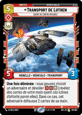 Transport de Luthen - carte Star Wars Unlimited