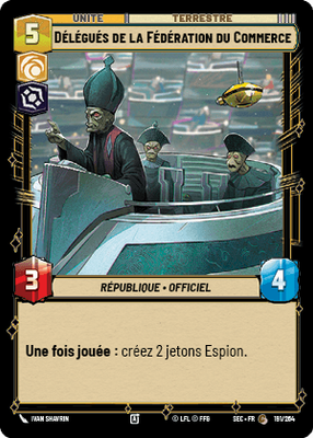 Délégués de la Fédération du Commerce - carte Star Wars Unlimited