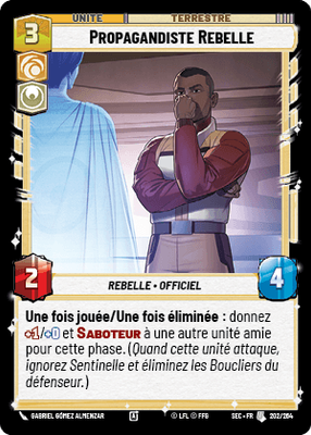 Propagandiste Rebelle - carte Star Wars Unlimited