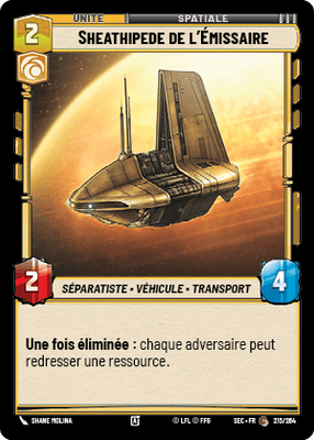 Sheathipede de l'Émissaire - carte Star Wars Unlimited