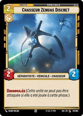 Chasseur Zenuas Discret - carte Star Wars Unlimited