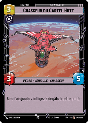 Chasseur du Cartel Hutt - carte Star Wars Unlimited