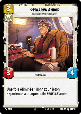 Maarva Andor - carte Star Wars Unlimited