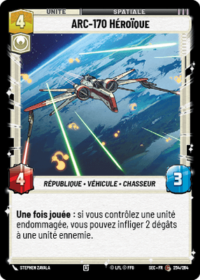 ARC-170 Héroïque - carte Star Wars Unlimited