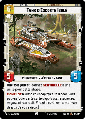 Tank d'Escorte Isolé - carte Star Wars Unlimited