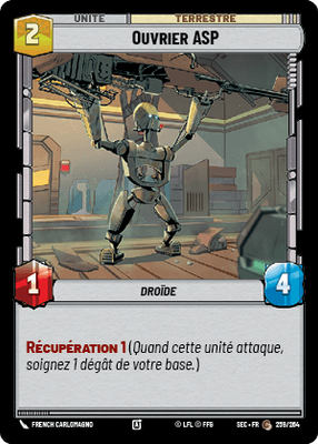 Ouvrier ASP - carte Star Wars Unlimited