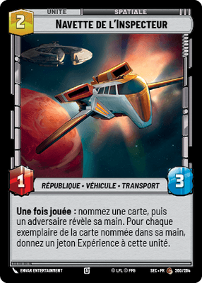 Navette de l'Inspecteur - carte Star Wars Unlimited