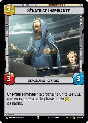Sénatrice Inspirante - carte Star Wars Unlimited