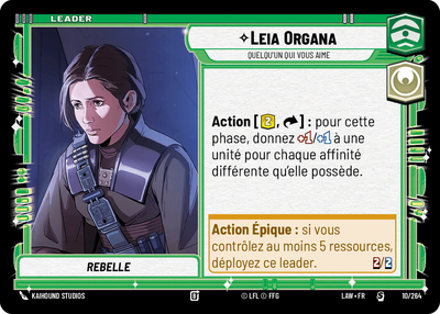 Leia Organa - carte Star Wars Unlimited