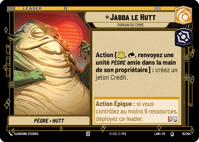 Jabba le Hutt - carte Star Wars Unlimited