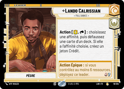 Lando Calrissian - carte Star Wars Unlimited
