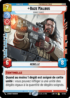 Baze Malbus - carte Star Wars Unlimited