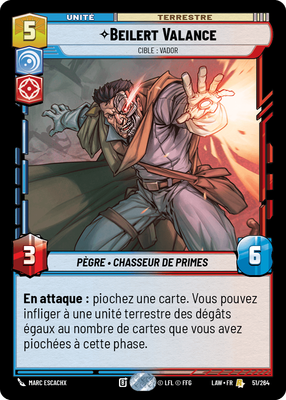 Beilert Valance - carte Star Wars Unlimited