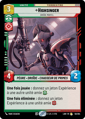 Highsinger - carte Star Wars Unlimited