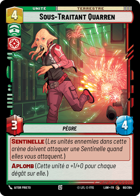 Sous-Traitant Quarren - carte Star Wars Unlimited