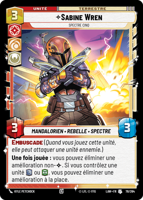 Sabine Wren - carte Star Wars Unlimited