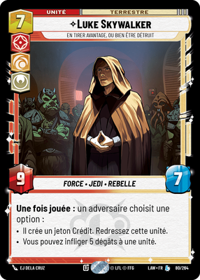 Luke Skywalker - carte Star Wars Unlimited