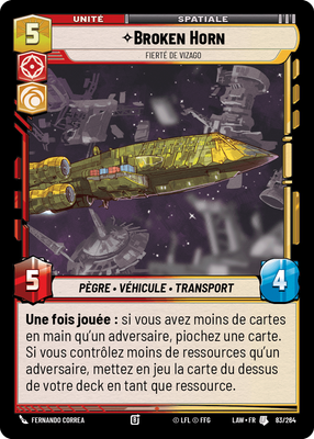 Broken Horn - carte Star Wars Unlimited