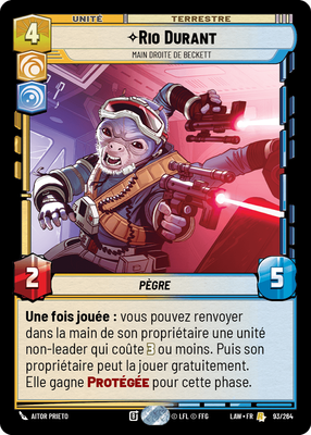 Rio Durant - carte Star Wars Unlimited
