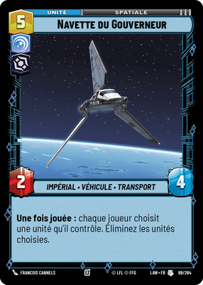Navette du Gouverneur - carte Star Wars Unlimited