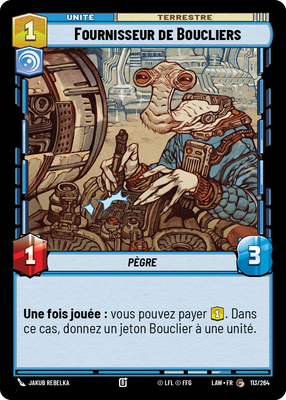Fournisseur de Boucliers - carte Star Wars Unlimited