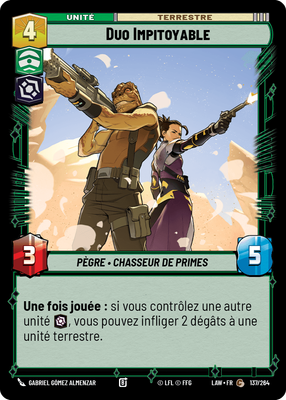 Duo Impitoyable - carte Star Wars Unlimited