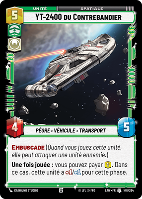 YT-2400 du Contrebandier - carte Star Wars Unlimited