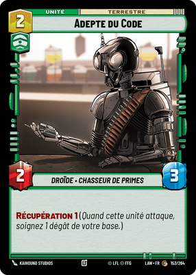 Adepte du Code - carte Star Wars Unlimited