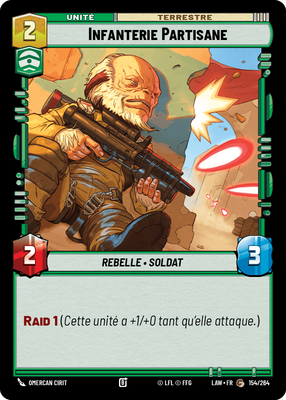 Infanterie Partisane - carte Star Wars Unlimited