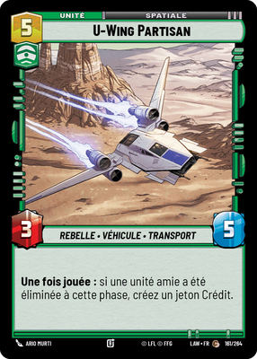 U-Wing Partisan - carte Star Wars Unlimited