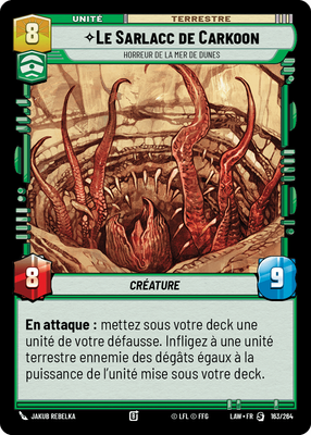 Le Sarlacc de Carkoon - carte Star Wars Unlimited