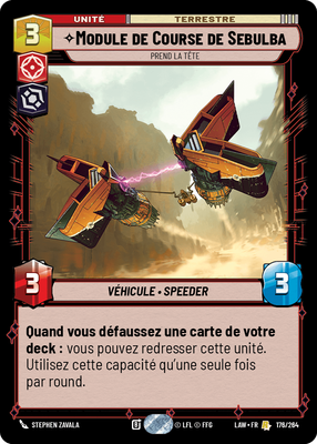 Module de Course de Sebulba - carte Star Wars Unlimited