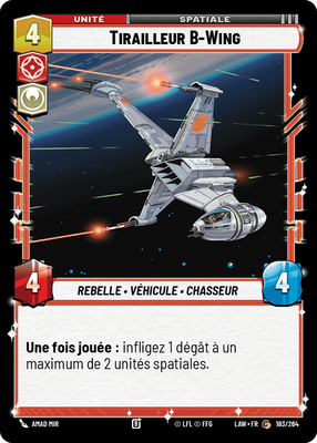 Tirailleur B-Wing - carte Star Wars Unlimited