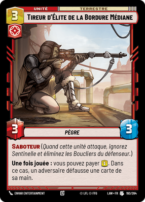 Tireur d'Élite de la Bordure Médiane - carte Star Wars Unlimited