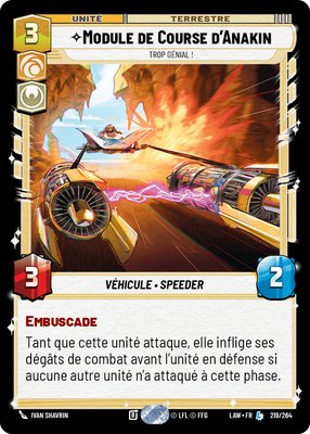 Module de Course d'Anakin - carte Star Wars Unlimited