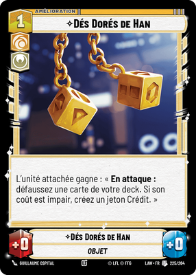 Dés Dorés de Han - carte Star Wars Unlimited